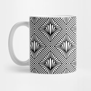 Art Deco Pattern No 83 - Black and White - Nautical Seashell Pattern Mug